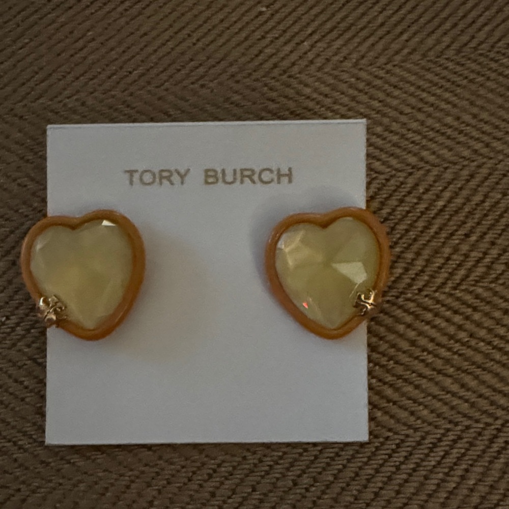 Tory Burch Yellow Heart Earrings